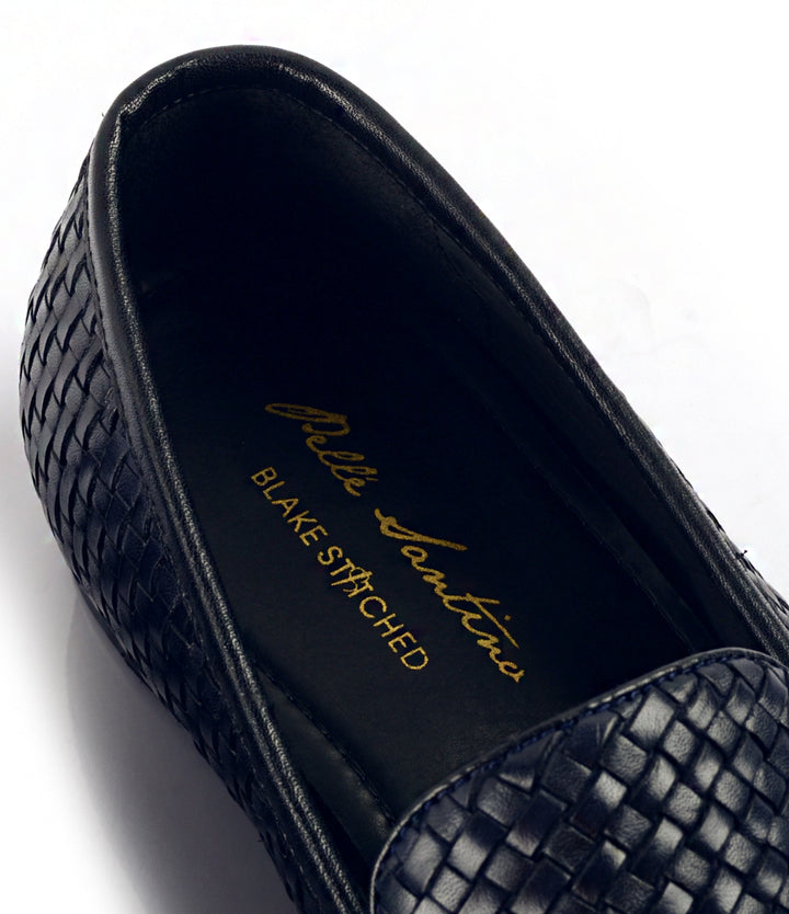 Pelle Santino - Blake Stitched - Handwoven Loafers - Navy