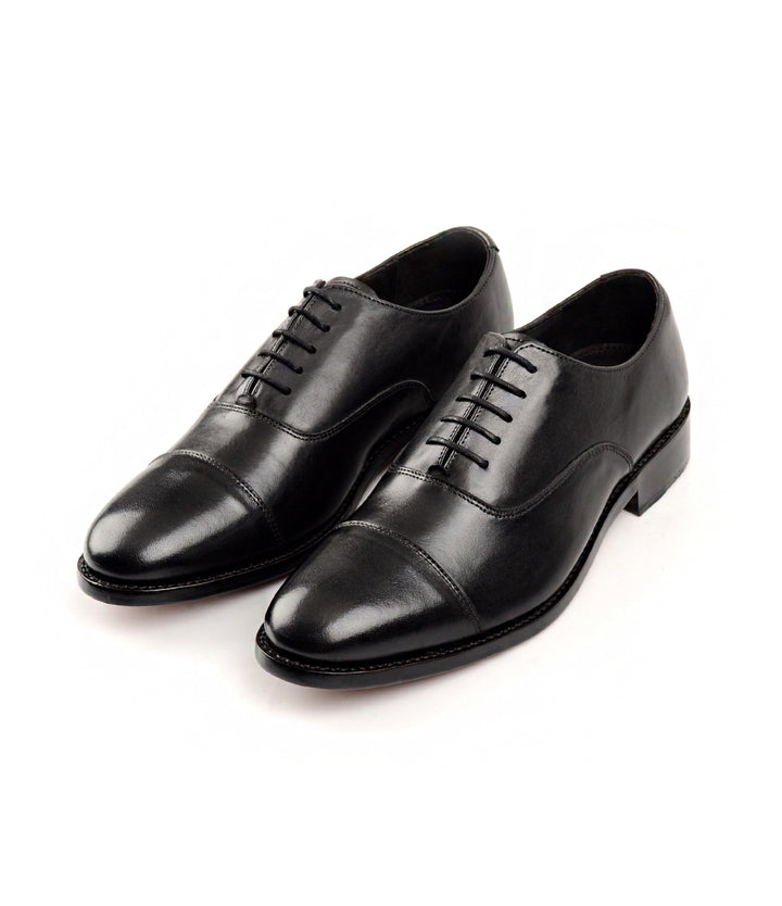 Pelle Santino - Goodyear Welted - Cap Toe Oxfords - Black Best leather shoes India