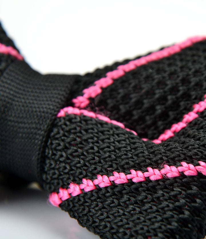 Black with Pink Stripes Knitted Bow Tie - The Dapper Man