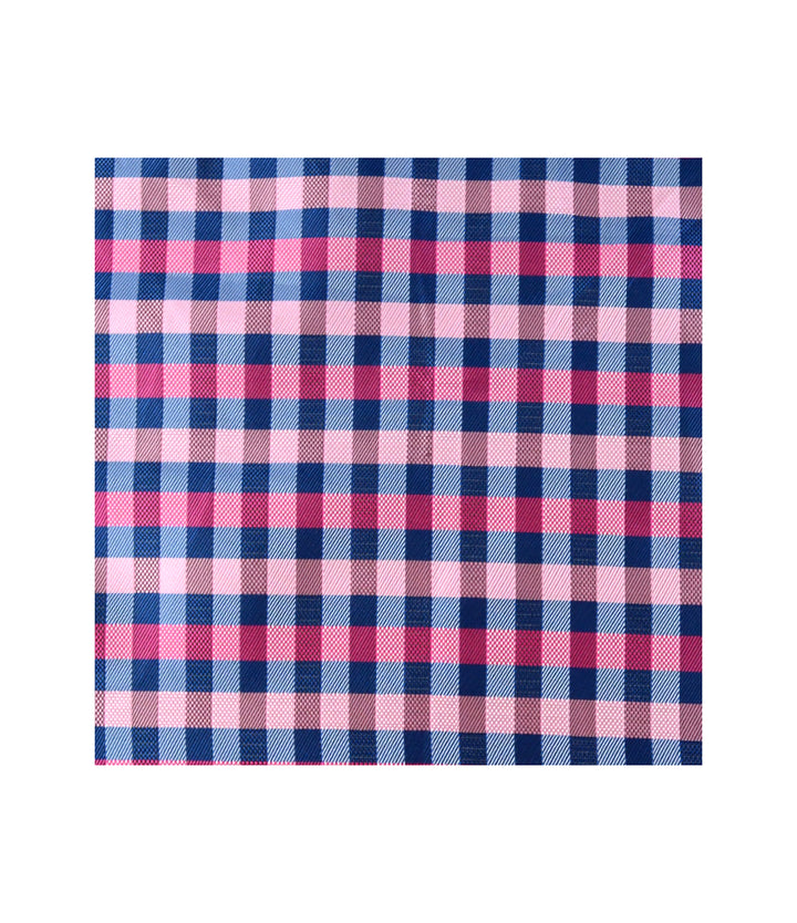 the dapper man - Pink & Blue Checks Pocket Square
