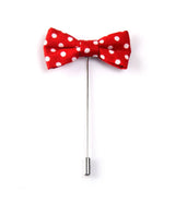 Red Polka Bow Lapel Pin