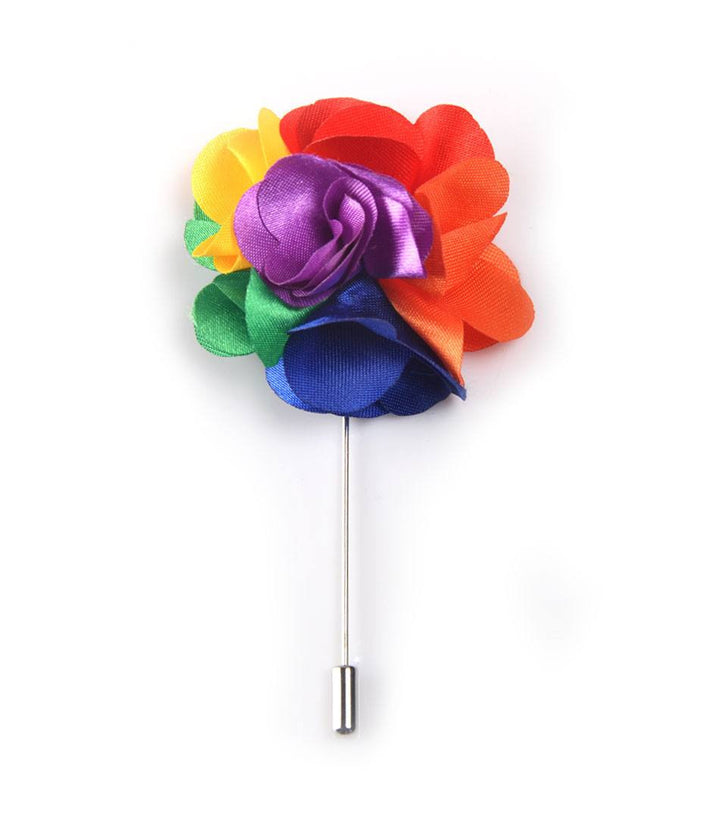 Multi-Color Petals Flower Lapel Pin - Big - The Dapper Man