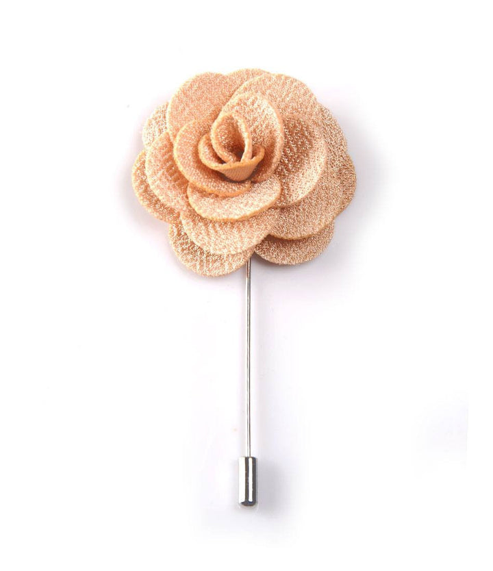 Mocha Rose Flower Lapel Pin - The Dapper Man