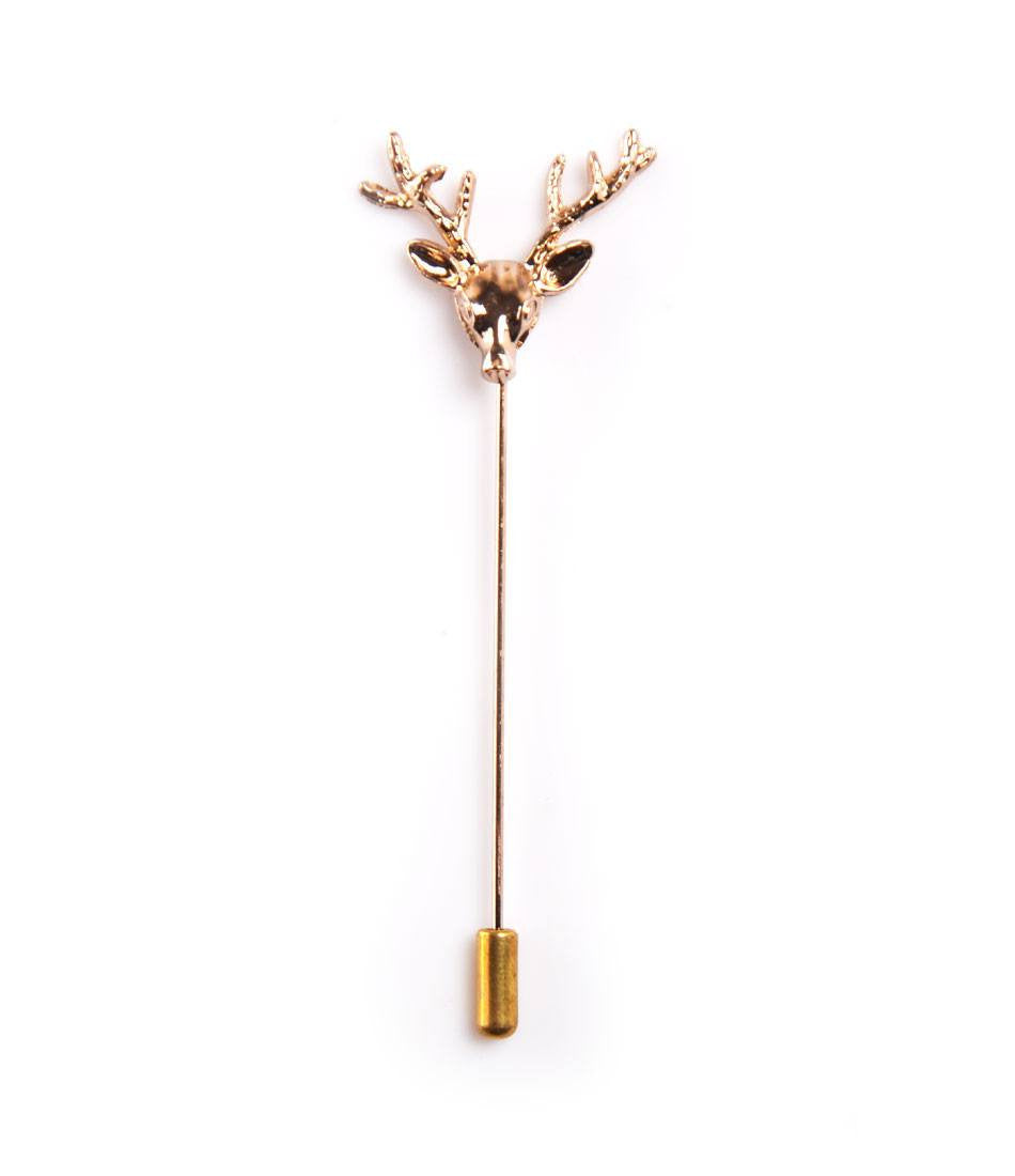 Golden Antler Metal Lapel Pin