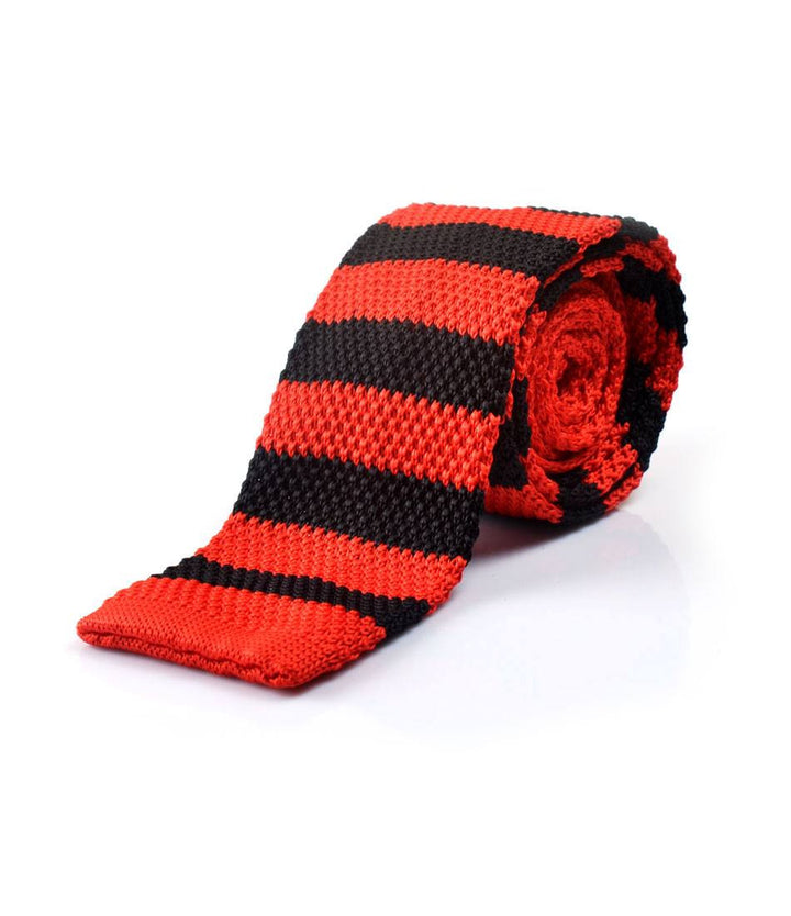 Red & Black Stripes Neck Tie - The Dapper Man