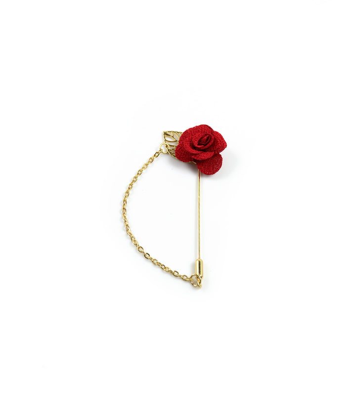 the dapper man - Red Rose Gold Leaf Lapel Pin