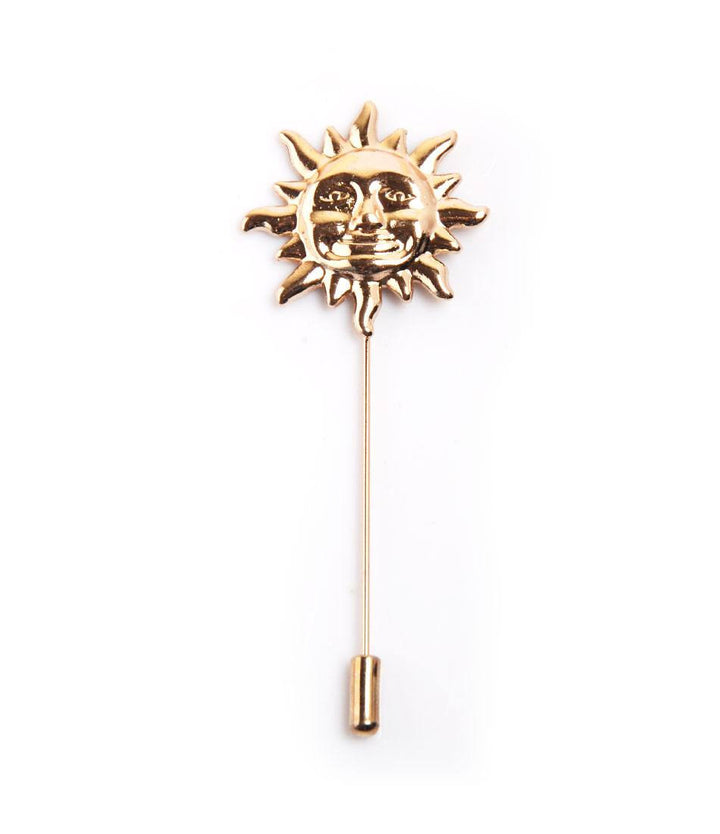 Golden Sun Metal Lapel Pin - The Dapper Man