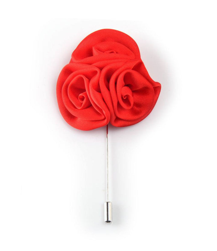 Scarlet Red Triple Rose Flower Lapel Pin - The Dapper Man