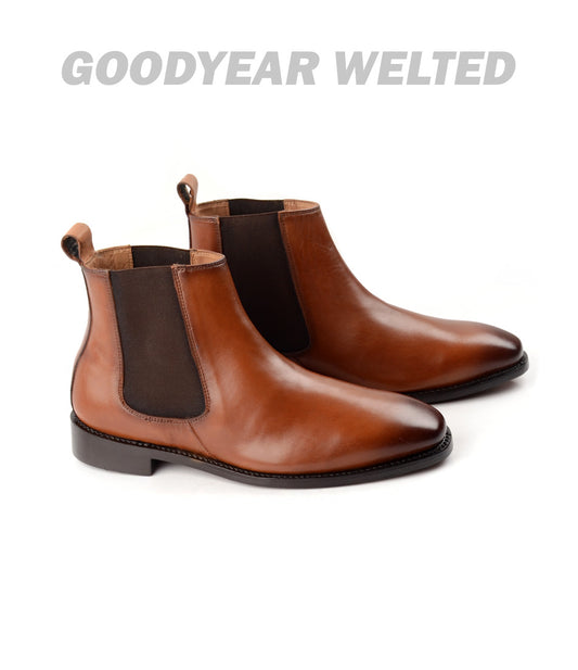 Pelle Santino - Goodyear Welted - Chelsea Boot - Tan