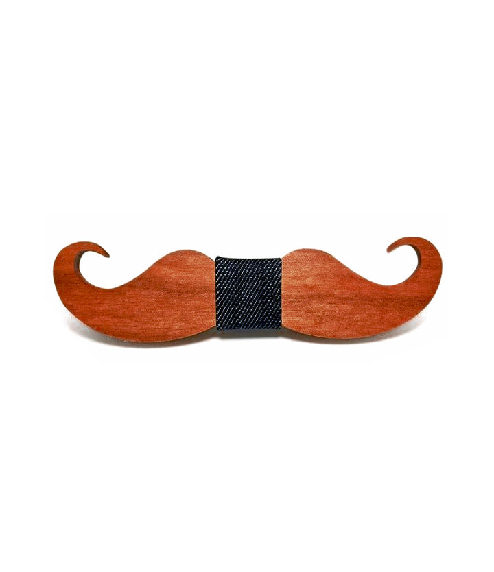 Wooden Mustache Bow Tie - The Dapper Man