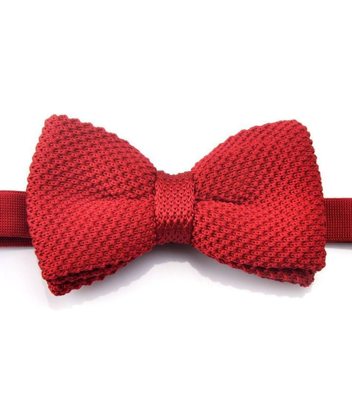 Solid Red Knitted Bow Tie - The Dapper Man