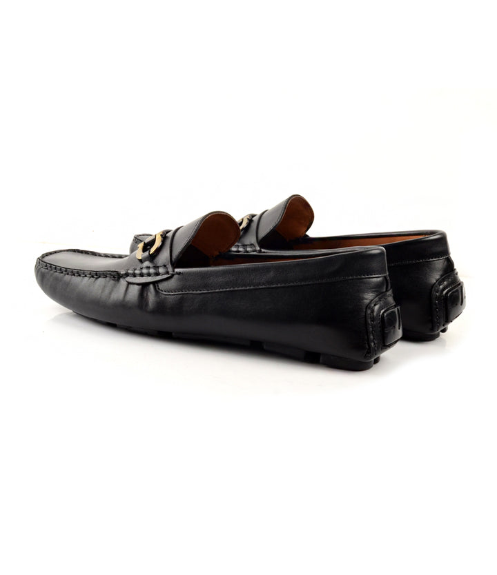 Pelle Santino - Bit Driving Loafer - Black - best Driving shoes india
