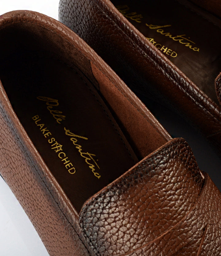 Pelle Santino - The Dapper Man - Brown Milled Penny Loafers - Ultra-Flex