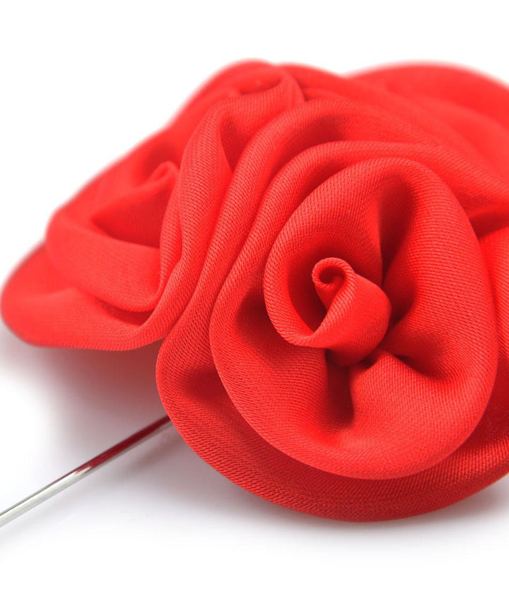 Scarlet Red Triple Rose Flower Lapel Pin - The Dapper Man