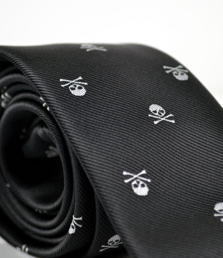 Black Skull Textured Neck Tie - The Dapper Man
