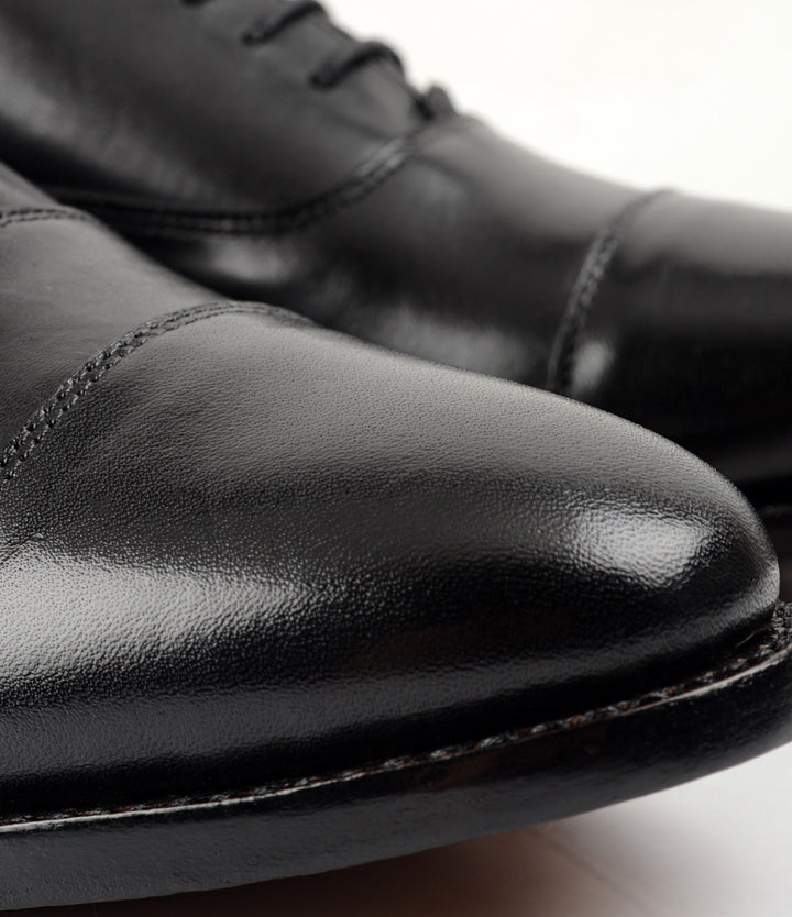 Pelle Santino - Goodyear Welted - Cap Toe Oxfords - Black Best leather shoes India