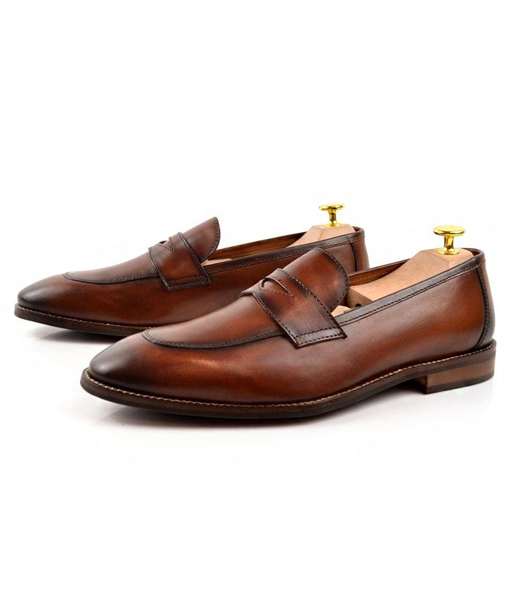 Pelle Santino Cognac Penny Loafers – The Dapper Man