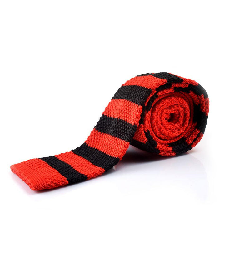 Red & Black Stripes Neck Tie - The Dapper Man