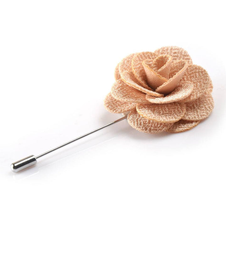 Mocha Rose Flower Lapel Pin - The Dapper Man