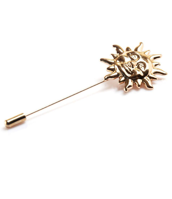 Golden Sun Metal Lapel Pin - The Dapper Man
