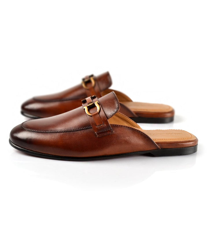 Leather Bit Mule Cognac - Main Image