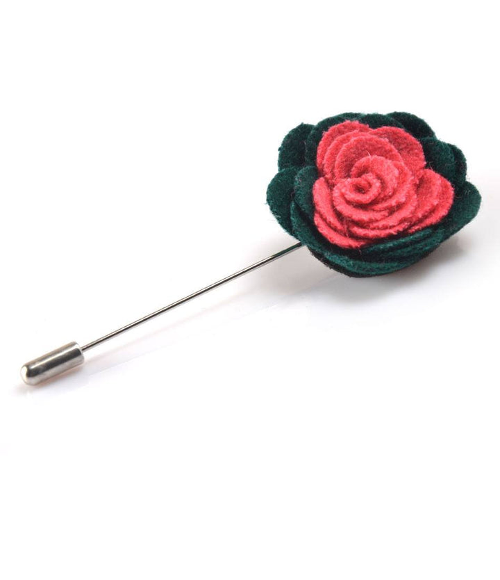 Green & Pink Rosette Lapel Pin - The Dapper Man