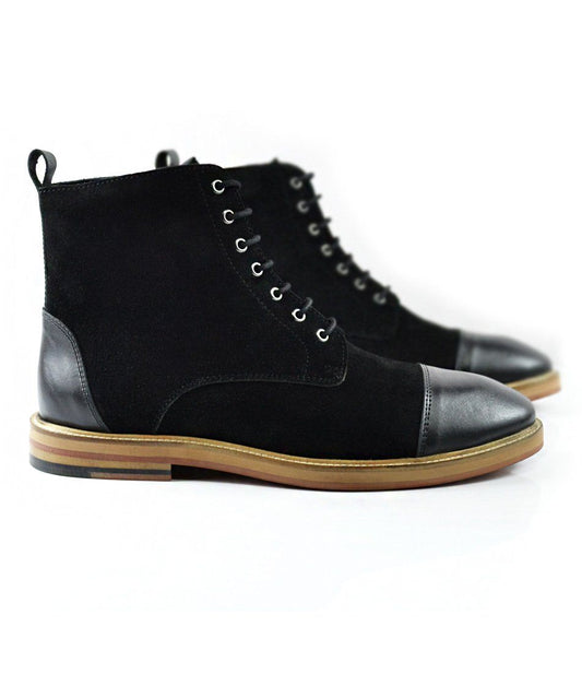 Black Suede Lace-up Boot - The Dapper Man