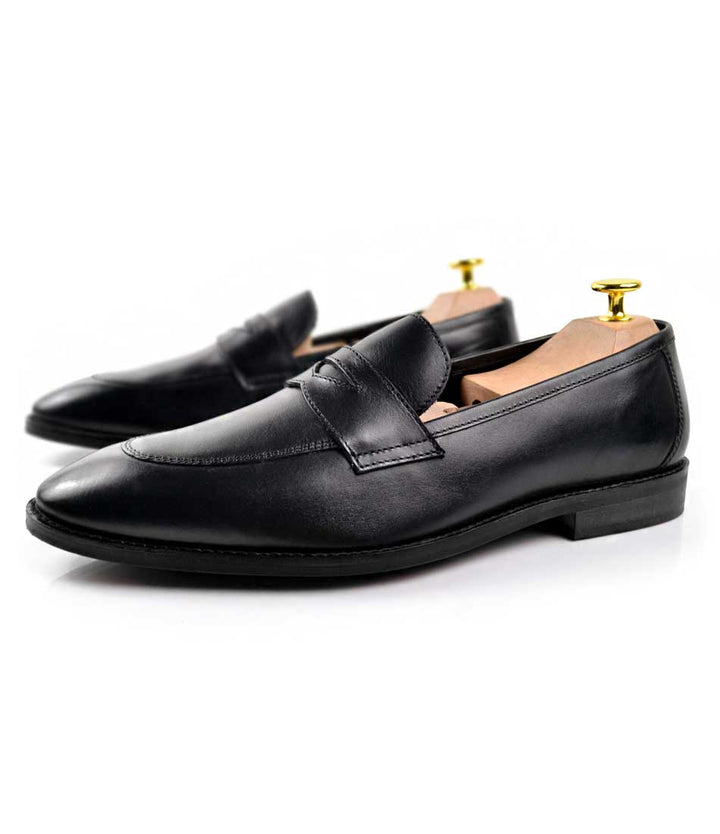 Full Black Penny Loafers - The Dapper Man