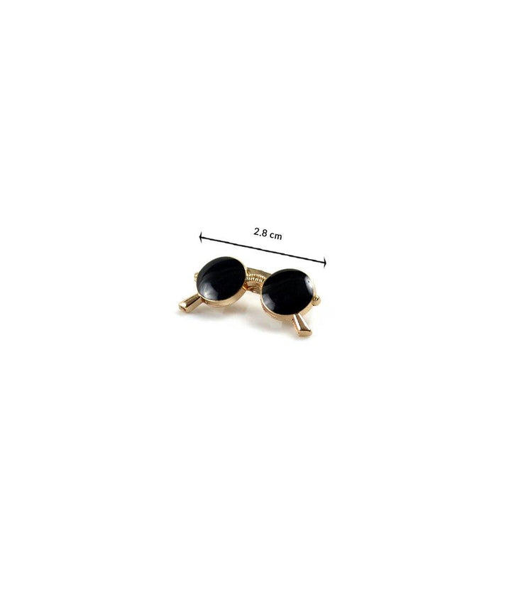 the dapper man - Black & Gold Glasses Brooch (Small)
