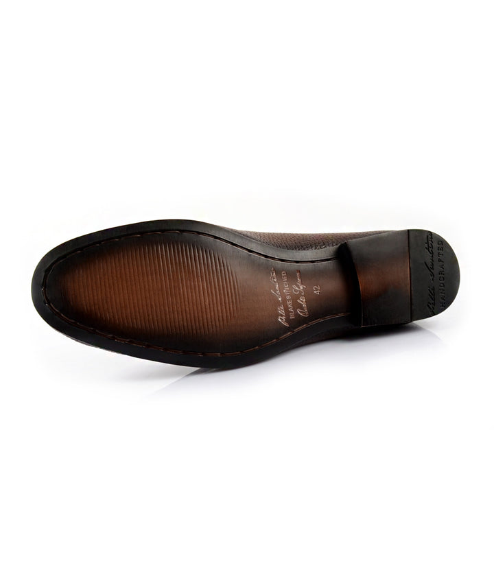 Pelle Santino - The Dapper Man - Brown Milled Penny Loafers - Ultra-Flex