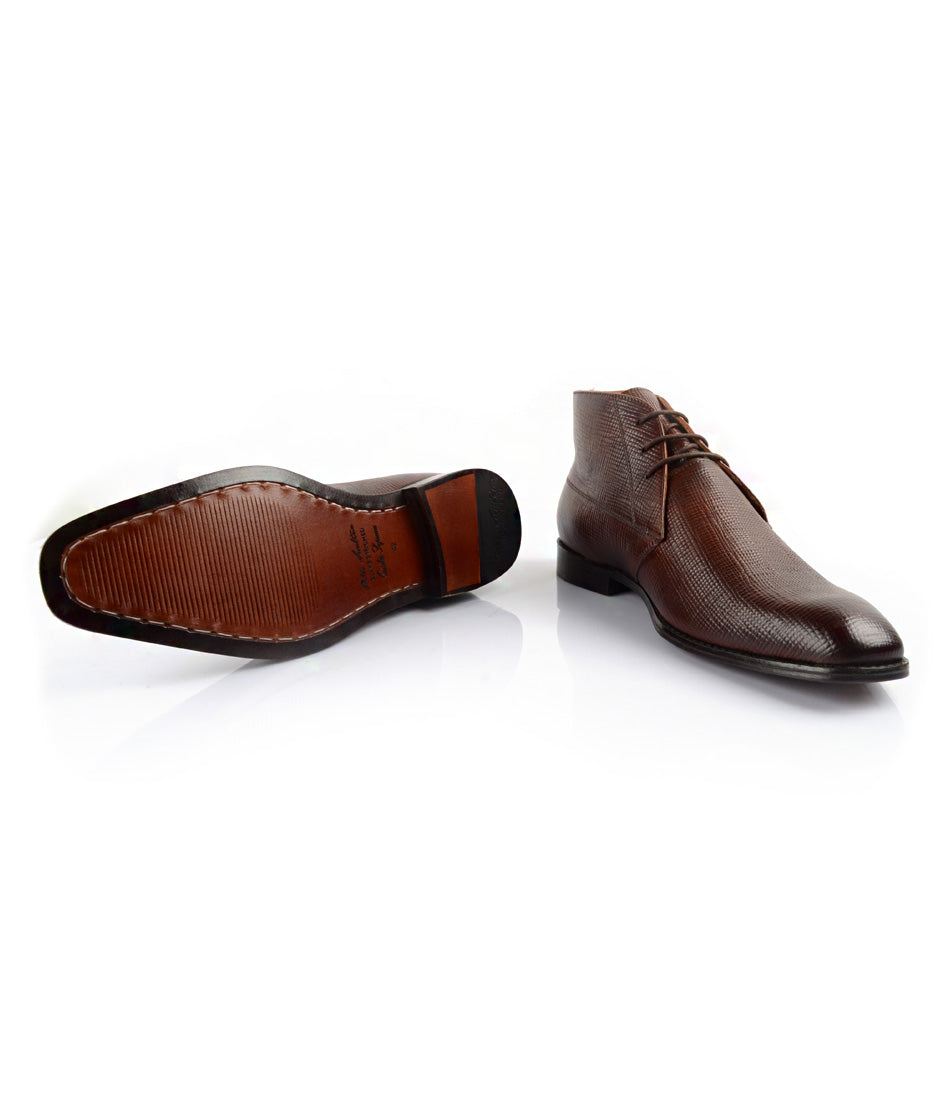 Chukka Boots - Brown Hatch-Grain - Best hand-made boots in India – The ...