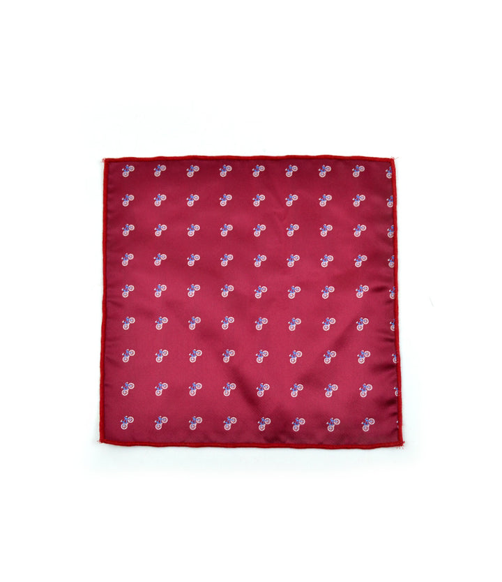 the dapper man - Rich Maroon Blue Bicycle Pocket Square