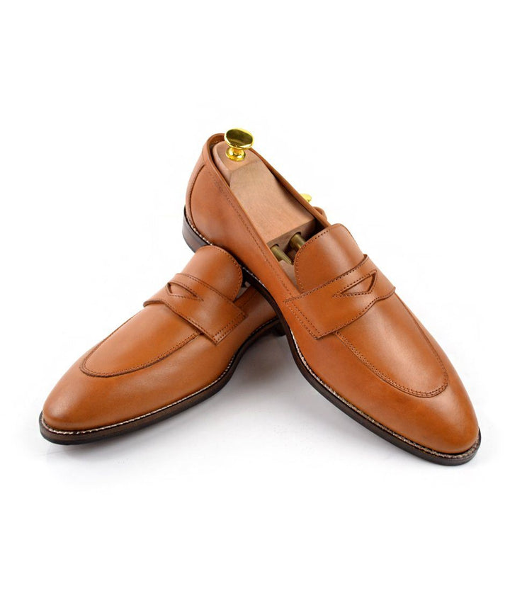 Tan Penny Loafers - The Dapper Man
